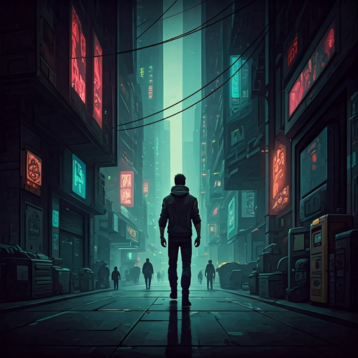 make a start menu for a video game in cyberpunk style