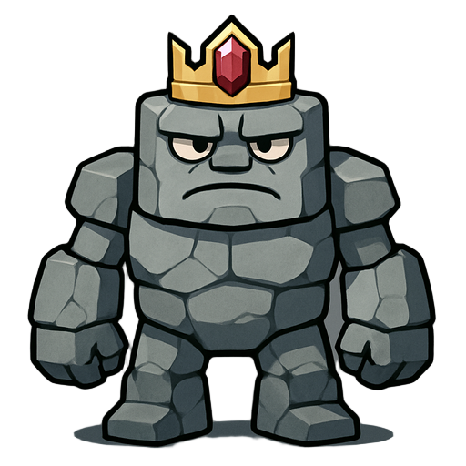 stone boss with ruby crown