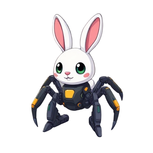 cyborg rabbit with spider legs
