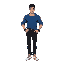 18 year old men blue seatshirt medium heigh and fit body black jean white shoe fighter men