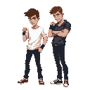 sweetshirt wearing young fighter men black jean, ıdle pose for the add game hand down look left