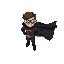 i need a hero with black cape sprite topdown 