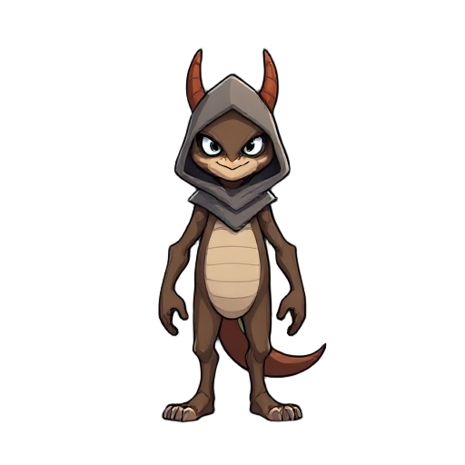 crie para mim um personagem que será um escaravelho humanoide, ele deve andar sobre duas pernas, ter uma capa velha rasgada nas costas e ter outros elementos de um escaravelho comum 