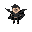 i need a hero with black cape sprite topdown 