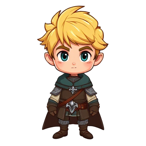 rpg character medieval male blonde