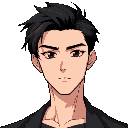 generic anime male protagonist with black hair, black eyes, fair skin, super handsome and stylish