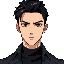 generic anime male protagonist with black hair, black eyes, fair skin, super handsome and stylish