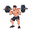 side view of athlete squatting with barbell, clear and smooth squat motion
