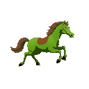 green horse running to the right