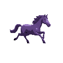 purple horse running facing to the right