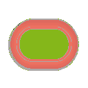 create a top down view of a horse racing track that has eight lanes 