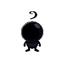 a small, swirling black orb with a shadowy aura and subtle rotational movement
