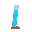 science laboratory test tube of blue liquid tilted