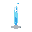 science laboratory test tube of blue liquid tilted and pouring