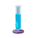 science laboratory test tube of blue liquid