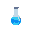 science laboratory vile of blue liquid small