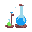 science laboratory vile of blue liquid