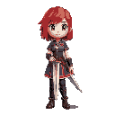 girl, red hair and a sword
