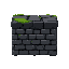 dark gray stone bricks pixle art side view tile with moss and flat darker gray top brick flat tileset