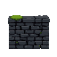 dark gray stone bricks pixle art side view tile with moss and flat darker gray top brick