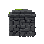 dark gray stone bricks pixle art side view tile with moss and flat darker gray top brick flat