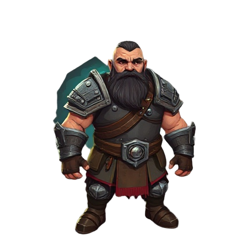 anão guerreiro de d&d, baixo e forte, com barba trançada, armadura de metal rústico, segurando machado com runas. fundo de caverna com luz mística. estilo realista e detalhado, cores terrosas e iluminação dramática.