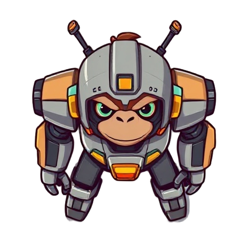 mecha robot with monkey face