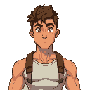stardew valley young muscular male, confident