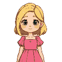 stardew valley blonde girl pink dress