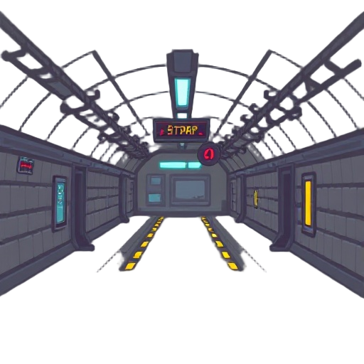 hey chat can you give me a not so far future nyc where is a cyberpunky but still not there yet and the scene / background is in the old subway stations tunnels that were abendad but in 2d pixel platform game style   