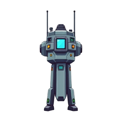 can you please dsign a turret from the top view for a cyberpunk tower defence