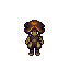can you create a peasant archer for a tower in pixel but with a bow that is already ready to be shot from the profile side 