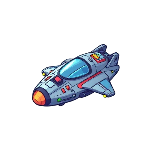 futuristic space ship 2d pixel 