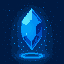 blue magic crystal that can floats  pixel