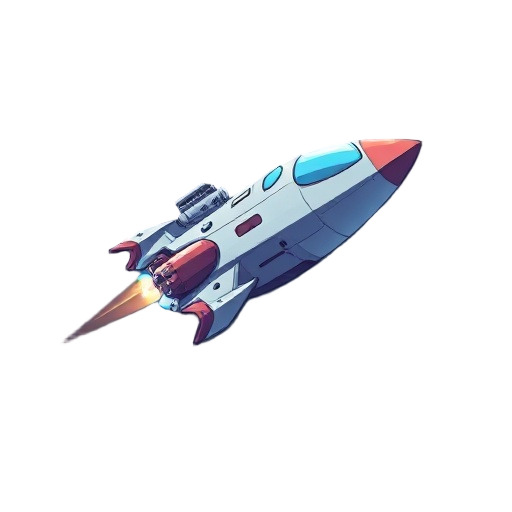can you make a spaceship floating in the space but in pixel 2d flat from the profile of the ship