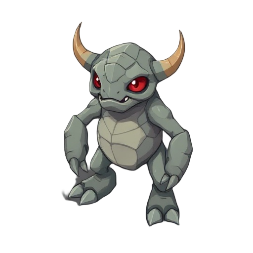 monster, 4 legs, stone skin, red eyes