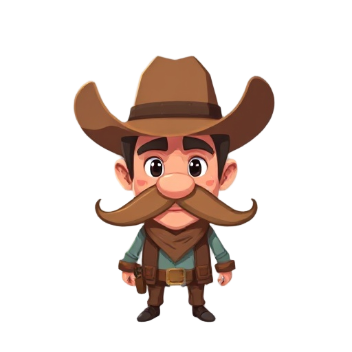men cowboy with moustchae 16bits