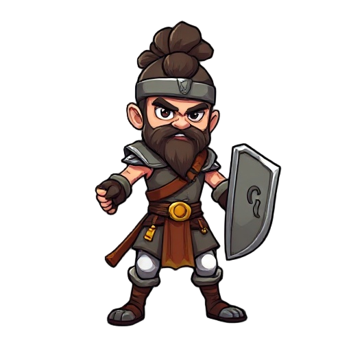 draw a 2d warrior character for me