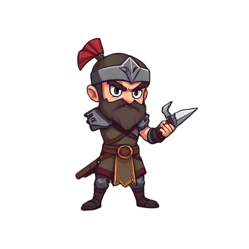 draw a 2d warrior character for me
