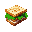 minecraft vanilla-styled sandwich high-detailed. isometric view