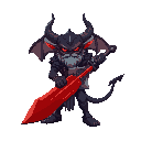 demon lord with giant red sword