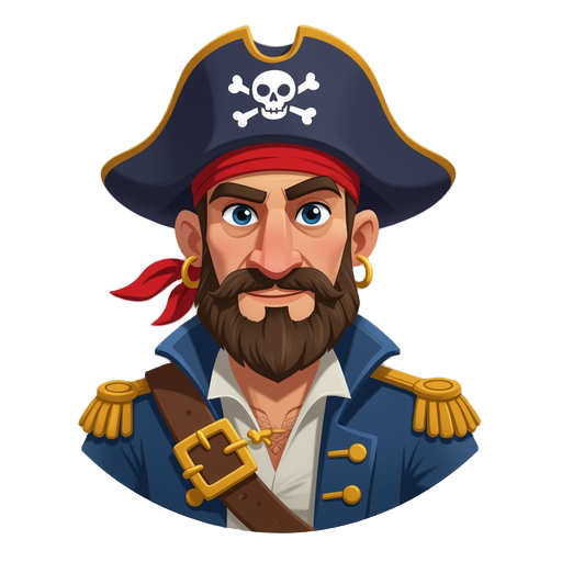 pirate captain in classic pirate clothes