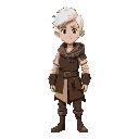 medieval, adventurer, boy 18years, white hair, 