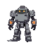 a military robot with rectangular shapes