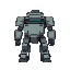 a military mech with rectangular shapes