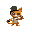 orange cat with a sword and a black cylinder hat