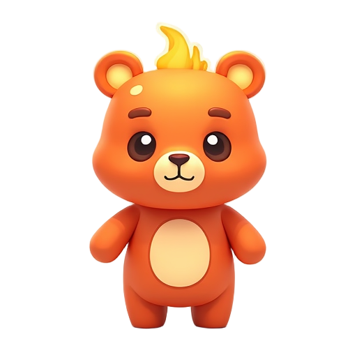 fire bear chibi anime cute hero