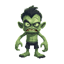 frankstien's monster desgined as a charater for a 2d video game 