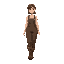 medieval poor  overalls, boots and with a clear walking posture. woman  designed for a  retro-style farm simulation game.