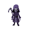 small reaper with a purple coat